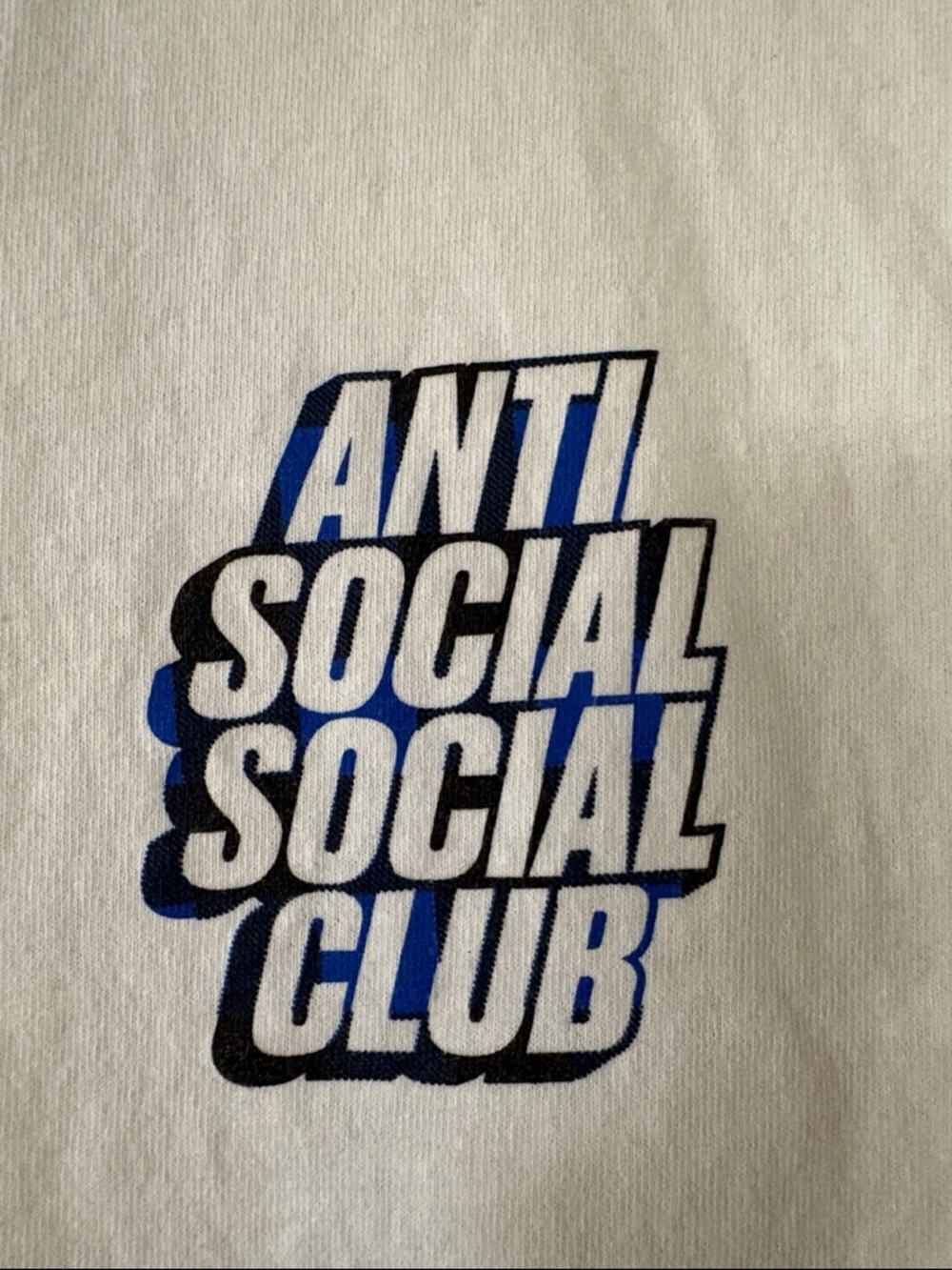 Anti Social Social Club White Tee with Blue Logo - Picture 2 of 4